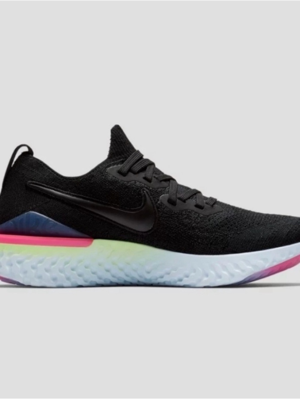 Nike Women’s Black Running Shoe with Neon Gradient Midsole